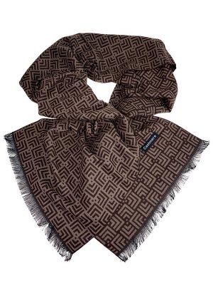 Мужской шарф из кашемира с геометрическим орнаментом, оттенки коричневого