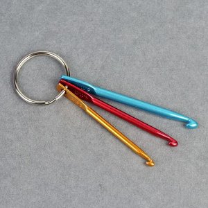 Набор крючков для вязания на кольце, d = 3/4/5 мм, цвет разноцветный