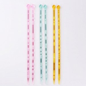 Спицы для вязания, прямые, d = 8 мм, 35 см, 2 шт, цвет МИКС
