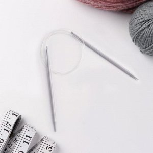 Спицы для вязания, круговые, с тефлоновым покрытием, с пластиковой леской, d = 5 мм, 14/80 см
