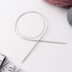 Спицы для вязания, круговые, с тефлоновым покрытием, с металлическим тросом, d = 3 мм, 14/80 см