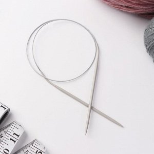 Спицы для вязания, круговые, с тефлоновым покрытием, с металлическим тросом, d = 4 мм, 14/80 см