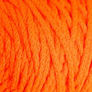 Шнур для вязания &quot;Классик&quot; без сердечника 100% полиэфир ширина 4мм 100м (оранж.люмин.)