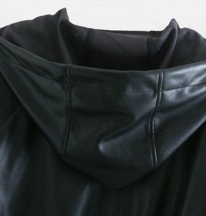 Короткая куртка с капюшоном, черный