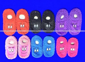 Носки-тапочки детские вязаные "Глазки"