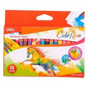 Мелки восковые 18цв EC20810 Colorun к/уп (1204942) Deli {Китай}