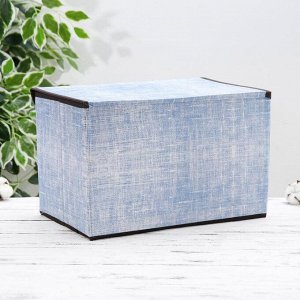 Короб для хранения с крышкой «Ронда», 38x24x24 см, цвет голубой