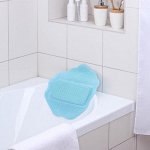Подушка для ванны с присосками &quot;Лотос&quot; (массажная) 33х33 см микс (голубой)