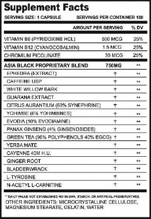 Жиросжигатель Cloma Pharma Asia Black  - 100 капс.