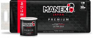 Туалетная бумага Maneki Black&White черная с ароматом жасмина 3 слоя 10 рулонов