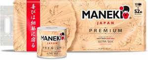 Бумага туалетная "Maneki" KABI 3 слоя, 280 л., 39.2 м, гладк, белая с ароматом ромашки, 10 рулонов/упаковка