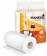 Полотенца бумажные Maneki Sumi-e 2 слоя 60 л. белые 2 рулона
