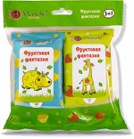 Салфетки влажные Maneki Fantasy детские Фруктовая фантазия 4 упаковки по 8 штук