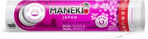 Диски ватные косметические "Maneki" Lovely, двусторонние: одна сторона гладкая, другая рефленая, с пресс-линией по краю в пакете c веревочкой