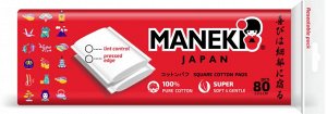 Подушечки ватные косметические прямоугольные с пресс линиями "Maneki" Lovely, в зип пакете