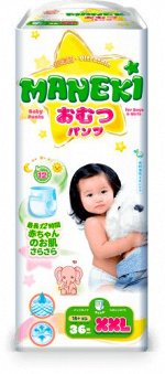Подгузники-трусики одноразовые Maneki размер XXL &gt;15кг 36 штук