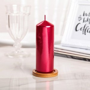 Свеча "Столбик", красный металлик, 5,5x15см