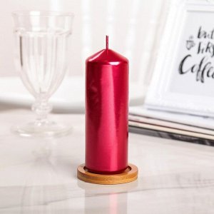 Свеча "Столбик", красный металлик, 5,5*15см