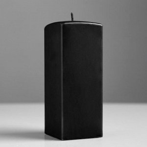 Свеча квадратная призма, 6х15 см, чёрная лакированная