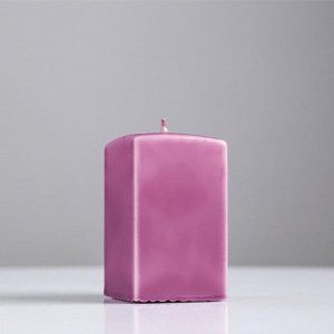Свеча квадратная призма, 6х10 см, фиолетовая лакированная