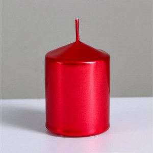 Свеча "Столбик", красный металлик, 5,5?8см