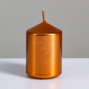 Свеча "Столбик", кофейно-золотая, 5,5*8см