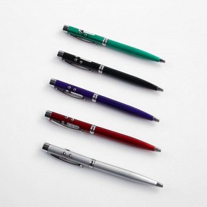 Фонарь-ручка, лазерный, 2 света, 13.5 х 1 см, микс
