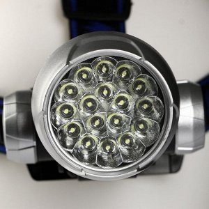 Фонарь налобный 17 led , 2 Вт, 3 ААА 5.5х8.5 см