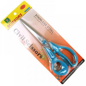 Ножницы 20см пластмассовые ручки, цвета микс, в блистере (Китай)