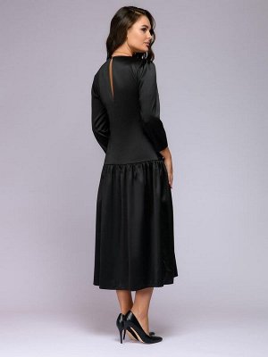 1001 Dress Платье длины миди черное с длинными рукавами