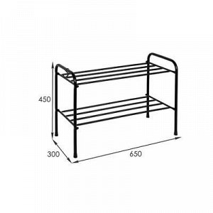 Подставка для обуви, 2 яруса, 65?30?45 см, цвет чёрный