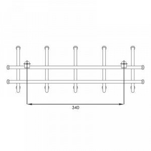 Вешалка настенная на 5 крючков «Норма-5», 48?16,5?8 см, цвет медный антик