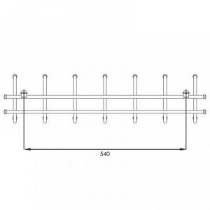 Вешалка настенная на 7 крючков «Норма-7», 70,5?16,5?8 см, цвет белое серебро