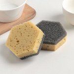Губка бытовая для деликатных поверхностей Teflon, 7?7,5 см, 2 шт, цвет МИКС