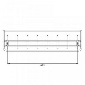 Вешалка настенная с полкой на 8 крючков, 100?28?21 см, цвет медный антик