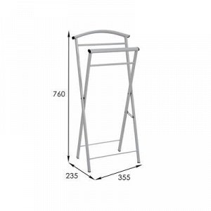 Вешалка костюмная «Контур малый», 35?24?75 см, цвет белое серебро