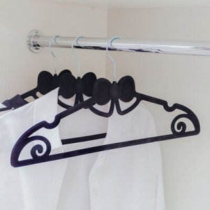 Вешалка-плечики для одежды с флокированным покрытием «Бант», размер 44-46, цвет МИКС