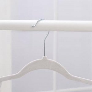 Вешалка-плечики для одежды, размер 44-46, флокированное покрытие, цена за шт, цвет белый