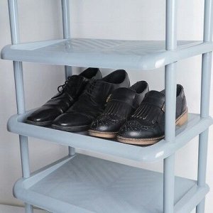 Этажерка для обуви «Комфорт», 5 ярусов, 49,5?31?88 см, цвет серый