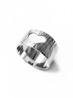 Серебряное рифленое кольцо "Сердце"