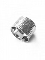 Серебряное рифленое кольцо, 14 мм