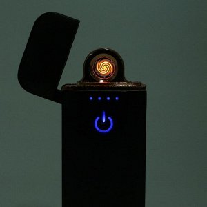 Зажигалка электронная "Авилес" спираль, сенсорная кнопка, чёрная 7.9х3.1 см