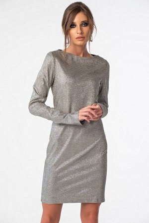 Платье с металлизированным напылением серебристое