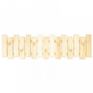 Вешалка-планка деревянная "Оригинальная" 81х22х3см, 7 крючко