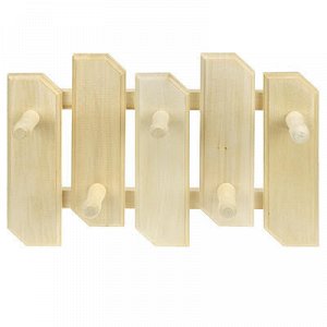 Вешалка-планка деревянная "Модуль" 40х28х9см, 5 крючков, лип