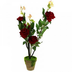 Цветочная композиция "Розы бархатные" h63см, в керамическом