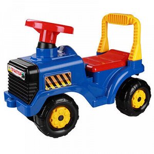 Машинка детская пластмассовая "Трактор" 57х27х42см, синий (Р
