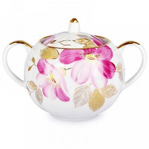 Сервиз чайный фарфоровый "Пурпуровый цветок" 15 предметов на