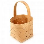 Корзина-лукошко 3л, 18х14,5х15см, плетеная из березового шпо