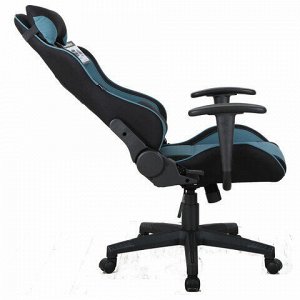 Кресло компьютерное BRABIX &quot;GT Racer GM-100&quot;, две подушки, ткань, черное/голубое, 531818